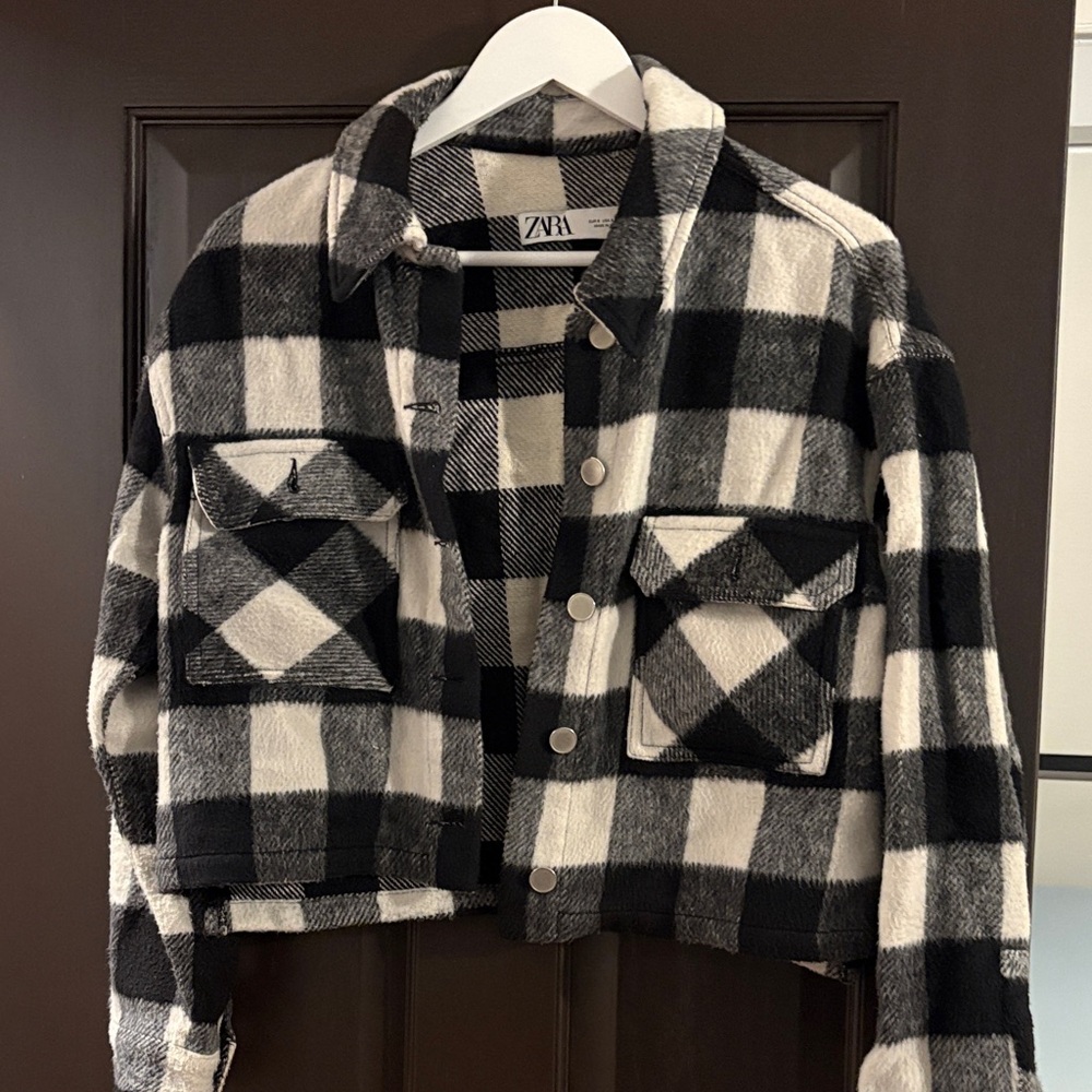Zara Black and White Checkered Jacket (short)